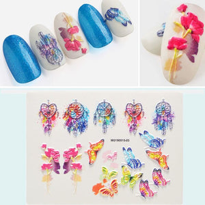 Flower Nail Sticker Flower Leaves Decals