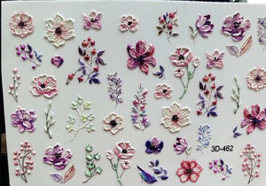 Flower Nail Sticker Flower Leaves Decals