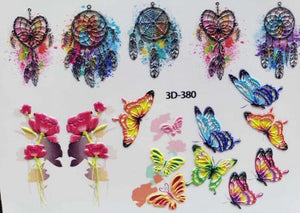 Flower Nail Sticker Flower Leaves Decals