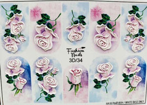 Flower Nail Sticker Flower Leaves Decals