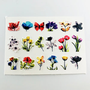 Flower Nail Sticker Flower Leaves Decals