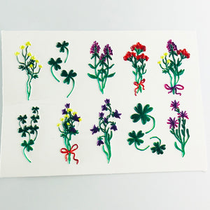 Flower Nail Sticker Flower Leaves Decals