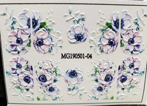 Flower Nail Sticker Flower Leaves Decals