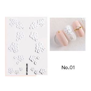 Flower Nail Sticker Flower Leaves Decals