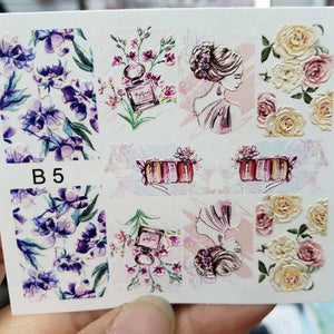 Flower Nail Sticker Flower Leaves Decals