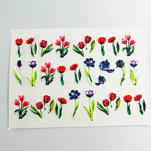 Flower Nail Sticker Flower Leaves Decals