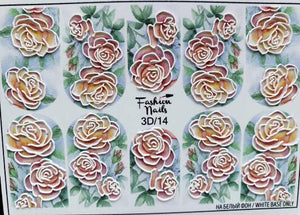 Flower Nail Sticker Flower Leaves Decals