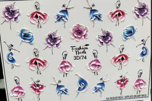 Flower Nail Sticker Flower Leaves Decals